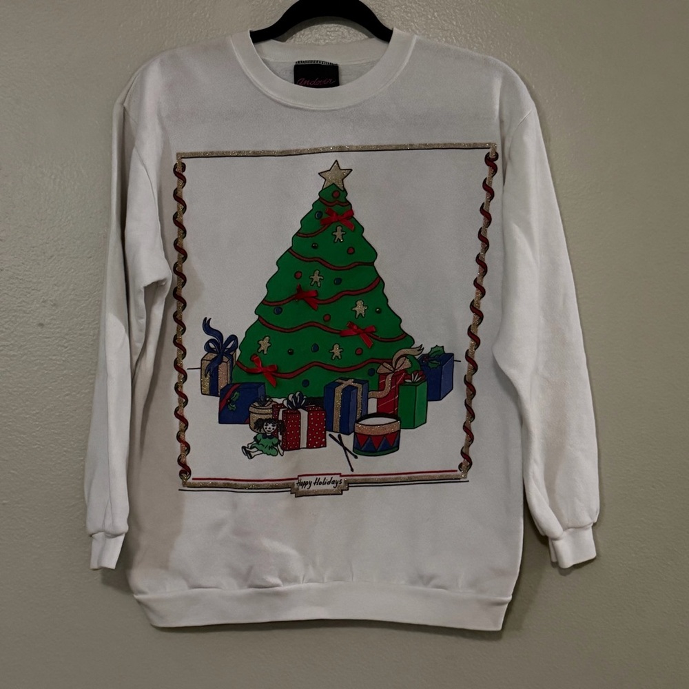🎁 VINTAGE Andover Christmas Tree Sweatshirt | Size Large (L)